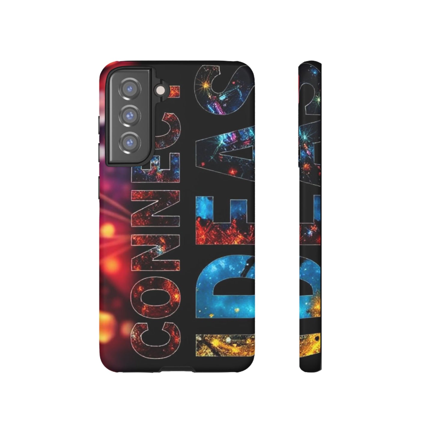 Vibrant Phone Case: 'CONNECT IDEAS' Design for Protection and Style