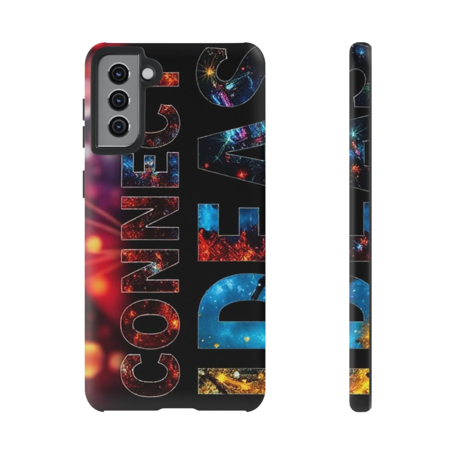 Vibrant Phone Case: 'CONNECT IDEAS' Design for Protection and Style