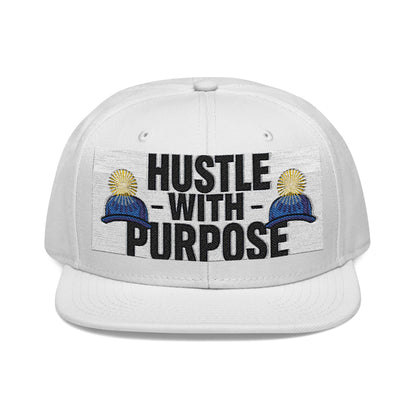 Embroidered Snapback Hat - "Hustle with Purpose" - Motivational Cap for Goal-Getters