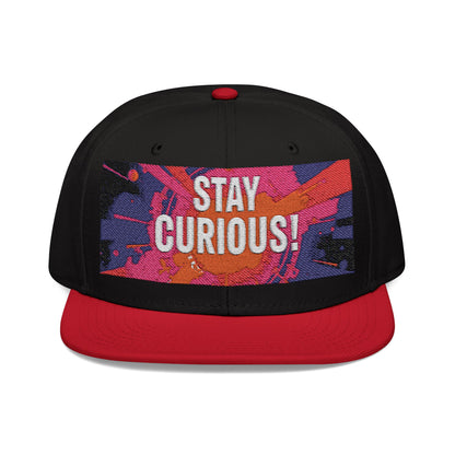 Embroidered Snapback Cap - Inspiring Headwear for Trendsetters - Stay Curious!