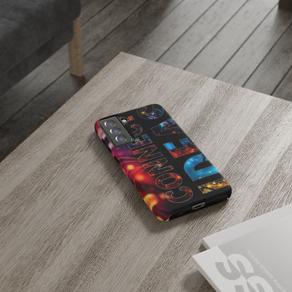 Vibrant Phone Case: 'CONNECT IDEAS' Design for Protection and Style