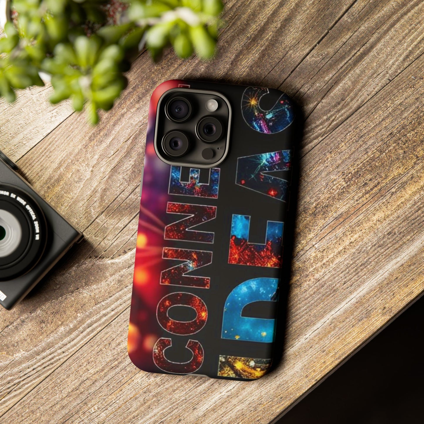 Vibrant Phone Case: 'CONNECT IDEAS' Design for Protection and Style