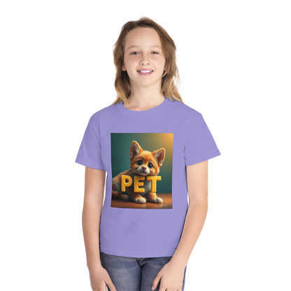 Youth Midweight Tee - "PET" and "SHARE LOVE" Design - Perfect for Pet Lovers and Everyday Joy