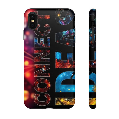 Vibrant Phone Case: 'CONNECT IDEAS' Design for Protection and Style