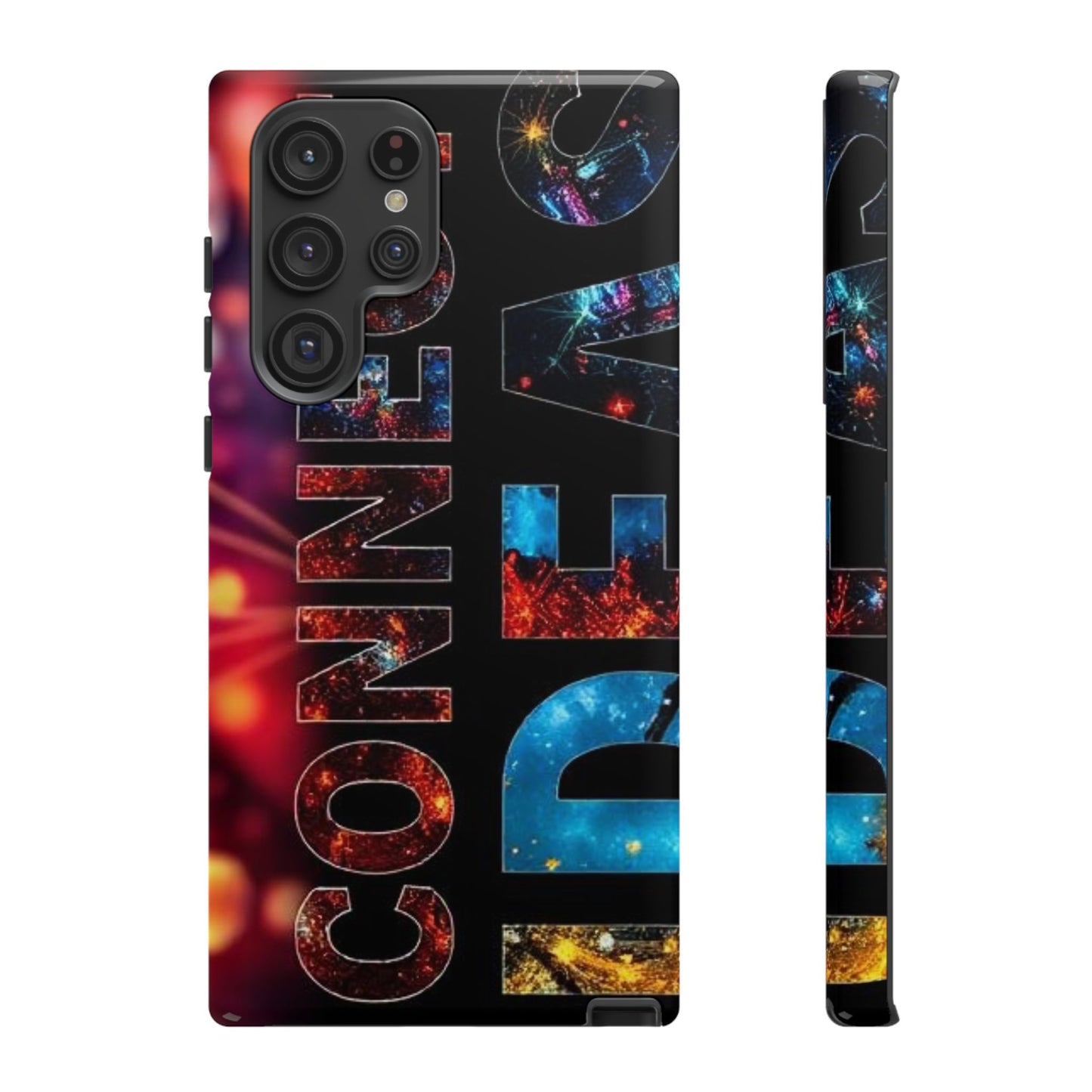 Vibrant Phone Case: 'CONNECT IDEAS' Design for Protection and Style