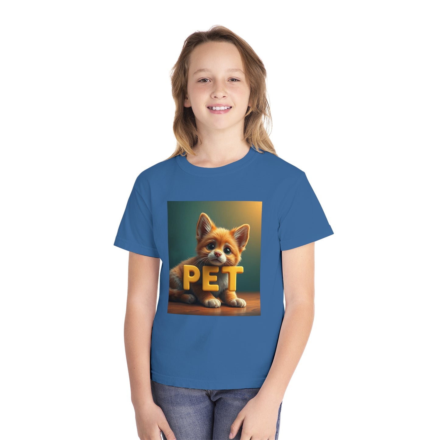 Youth Midweight Tee - "PET" and "SHARE LOVE" Design - Perfect for Pet Lovers and Everyday Joy