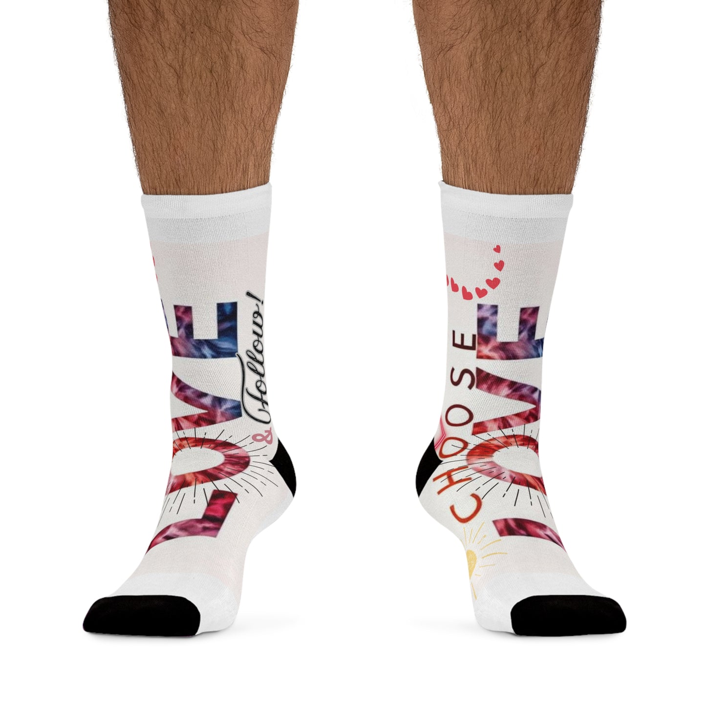 Poly Socks - Bold Red Statement Socks for Comfort and Style - Coose Love & Follow Graphic Design Recycled