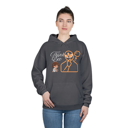 Sustainable Unisex Pullover Hoodie | 'Think Eco, Save Tomorrow' Earth-Friendly Design