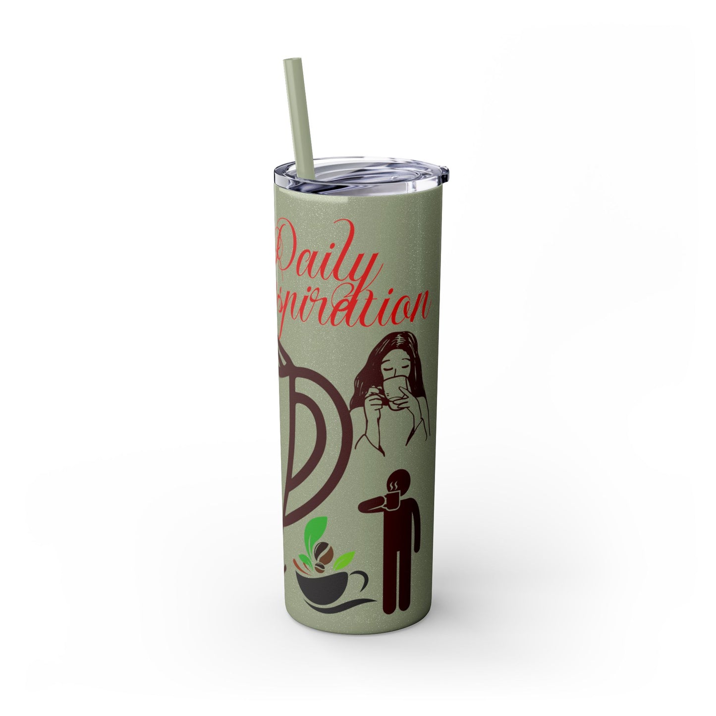 Skinny Tumbler with Straw, 20oz | Aesthetic Graphic Design