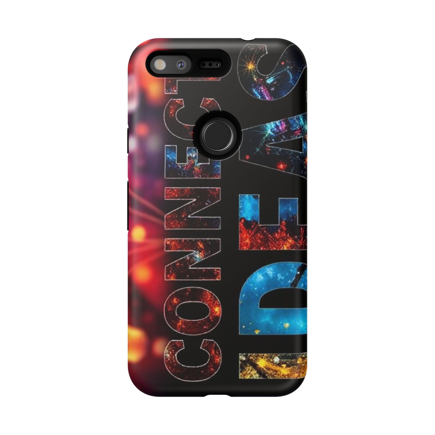 Vibrant Phone Case: 'CONNECT IDEAS' Design for Protection and Style