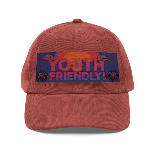 Vintage Corduroy Cap - Youth Friendly Embroidered Hat for Casual Style