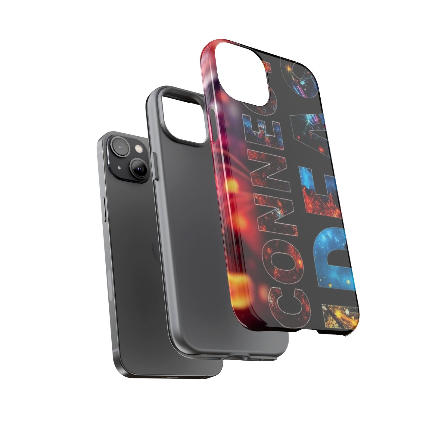 Vibrant Phone Case: 'CONNECT IDEAS' Design for Protection and Style