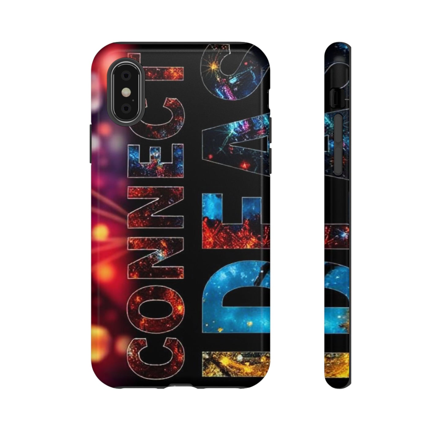 Vibrant Phone Case: 'CONNECT IDEAS' Design for Protection and Style