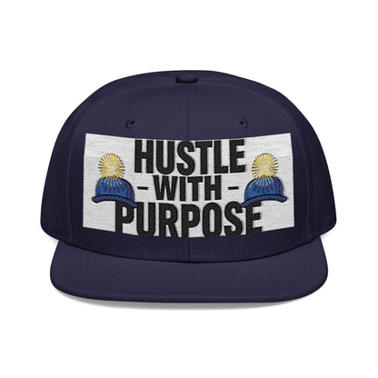 Embroidered Snapback Hat - "Hustle with Purpose" - Motivational Cap for Goal-Getters