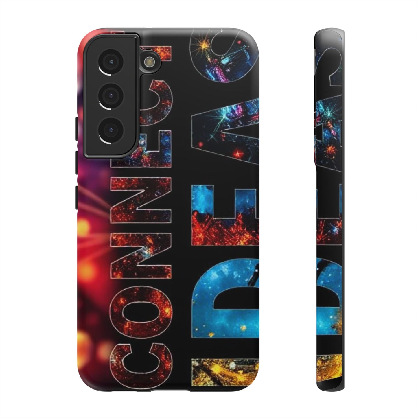 Vibrant Phone Case: 'CONNECT IDEAS' Design for Protection and Style