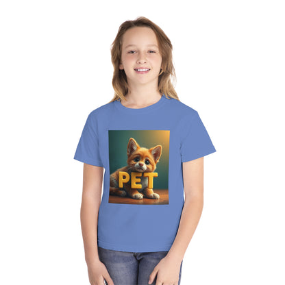 Youth Midweight Tee - "PET" and "SHARE LOVE" Design - Perfect for Pet Lovers and Everyday Joy