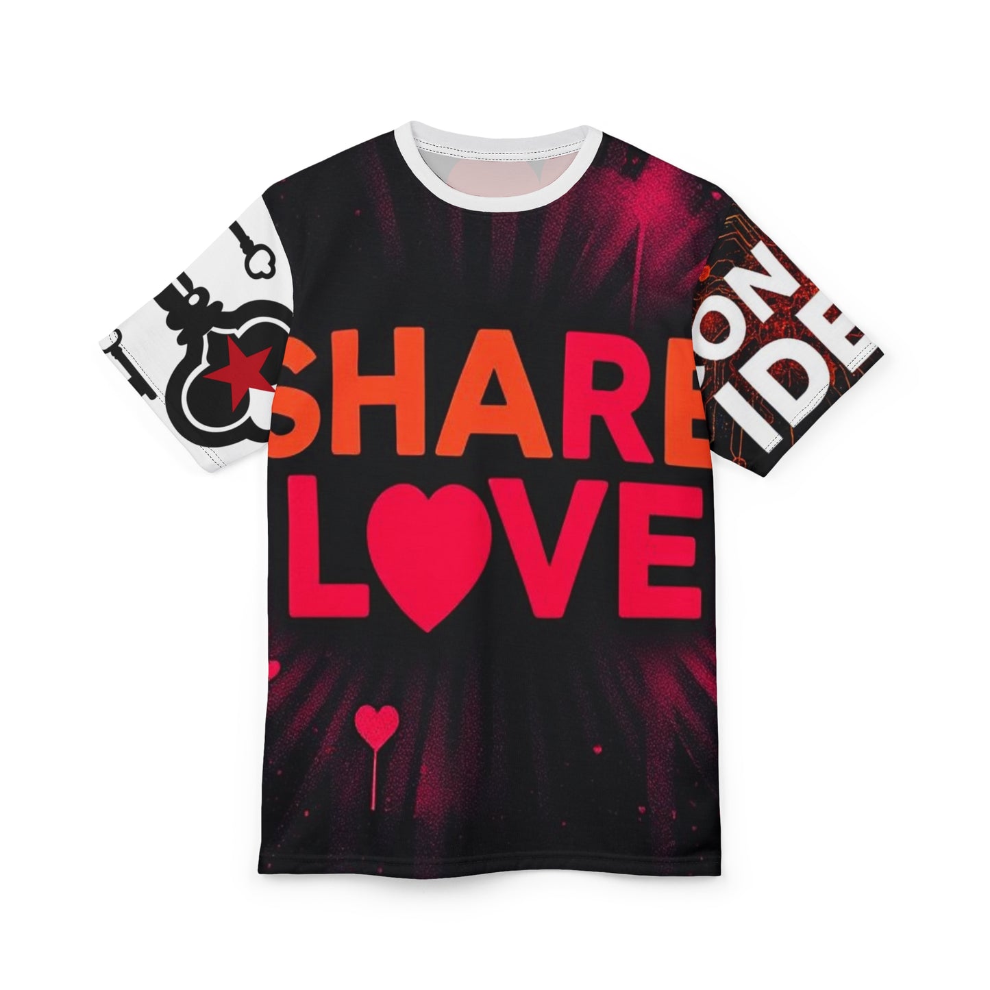 Share Love Unisex Tee - Bold Graphic Design for Valentine's Day & Everyday Wear