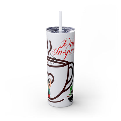 Skinny Tumbler with Straw, 20oz | Aesthetic Graphic Design