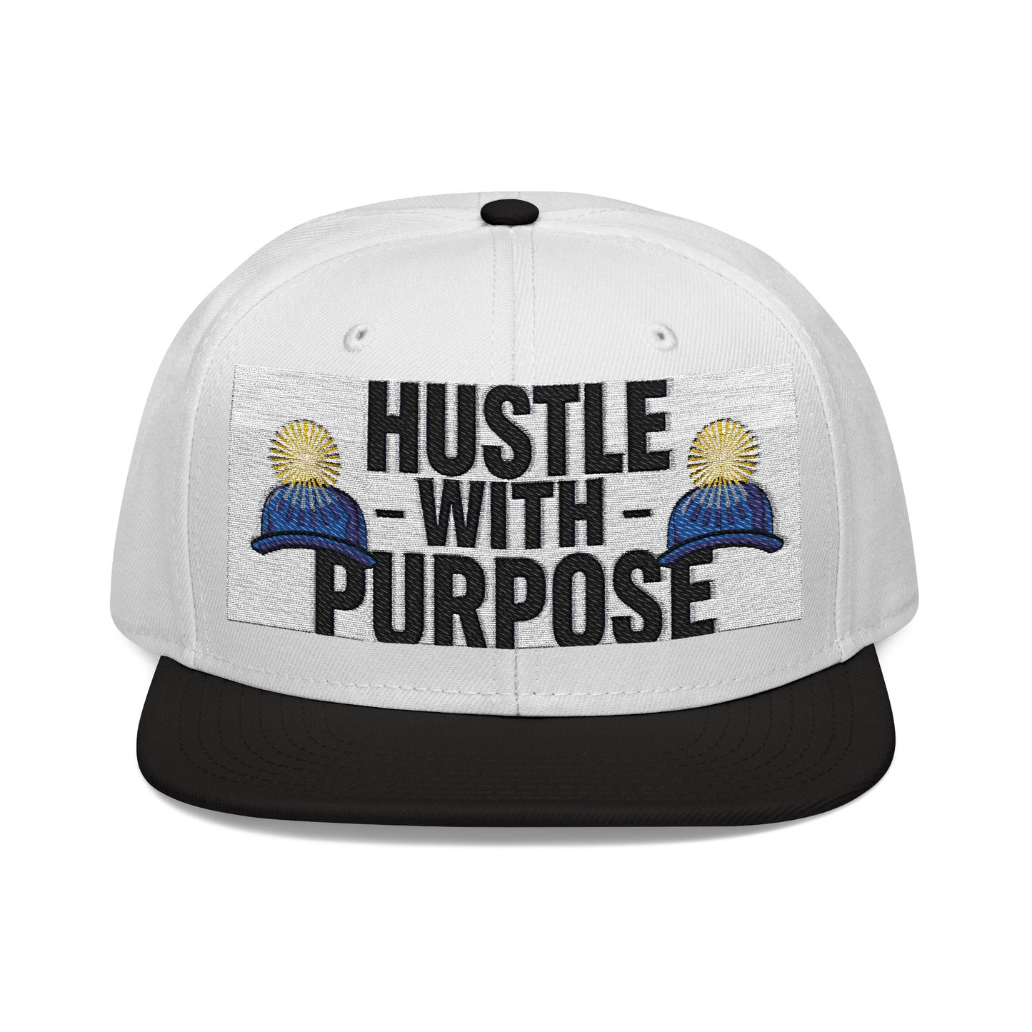 Embroidered Snapback Hat - "Hustle with Purpose" - Motivational Cap for Goal-Getters