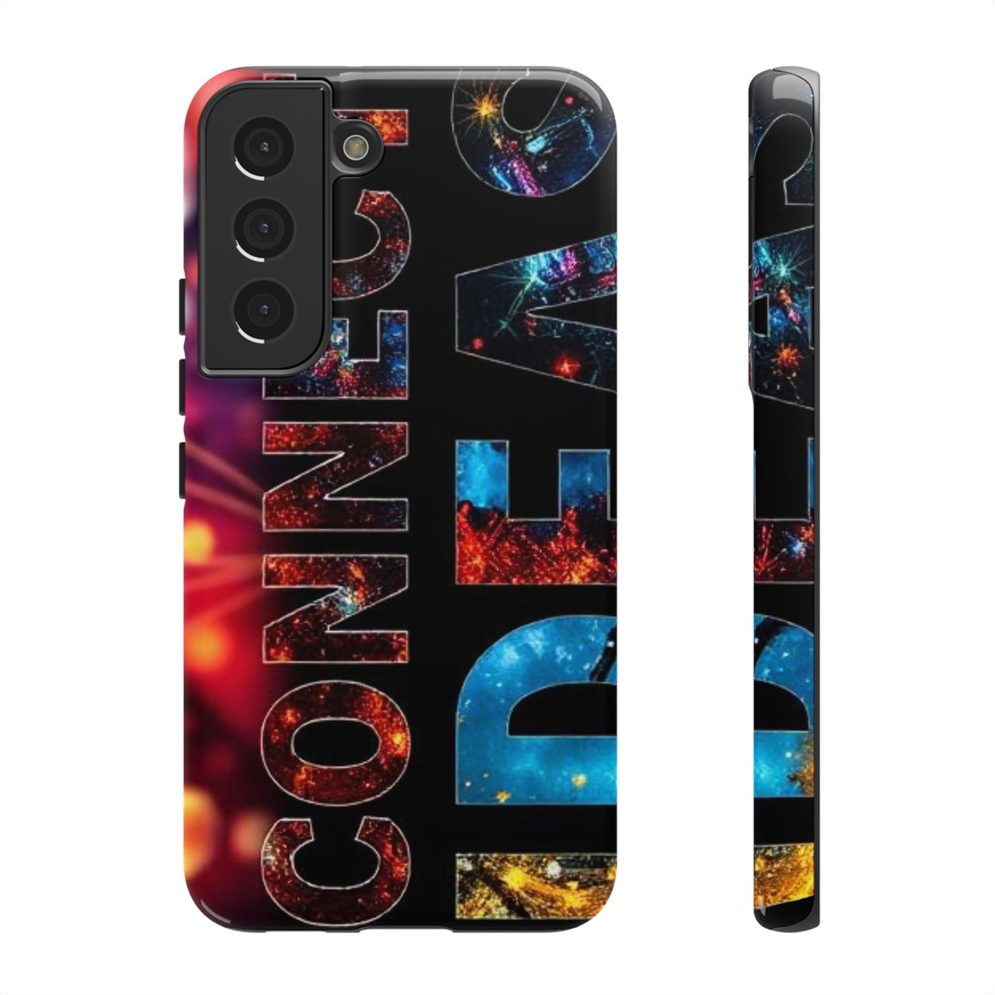 Vibrant Phone Case: 'CONNECT IDEAS' Design for Protection and Style