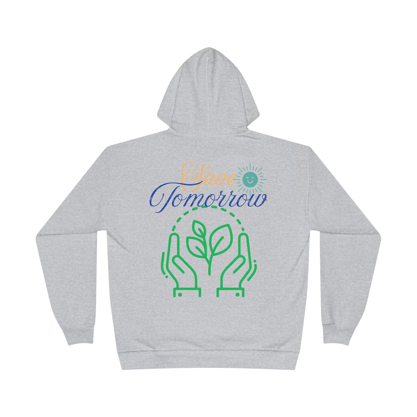 Sustainable Unisex Pullover Hoodie | 'Think Eco, Save Tomorrow' Eco-Friendly Design