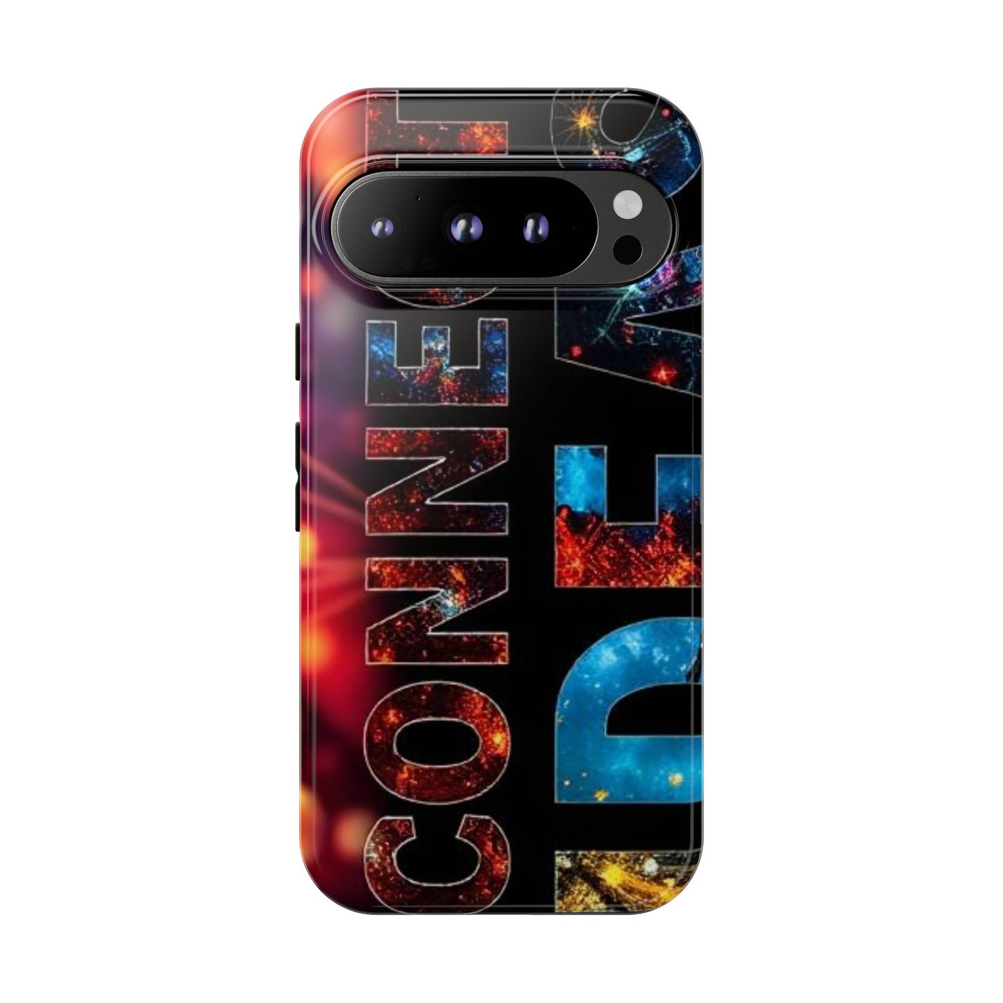 Vibrant Phone Case: 'CONNECT IDEAS' Design for Protection and Style