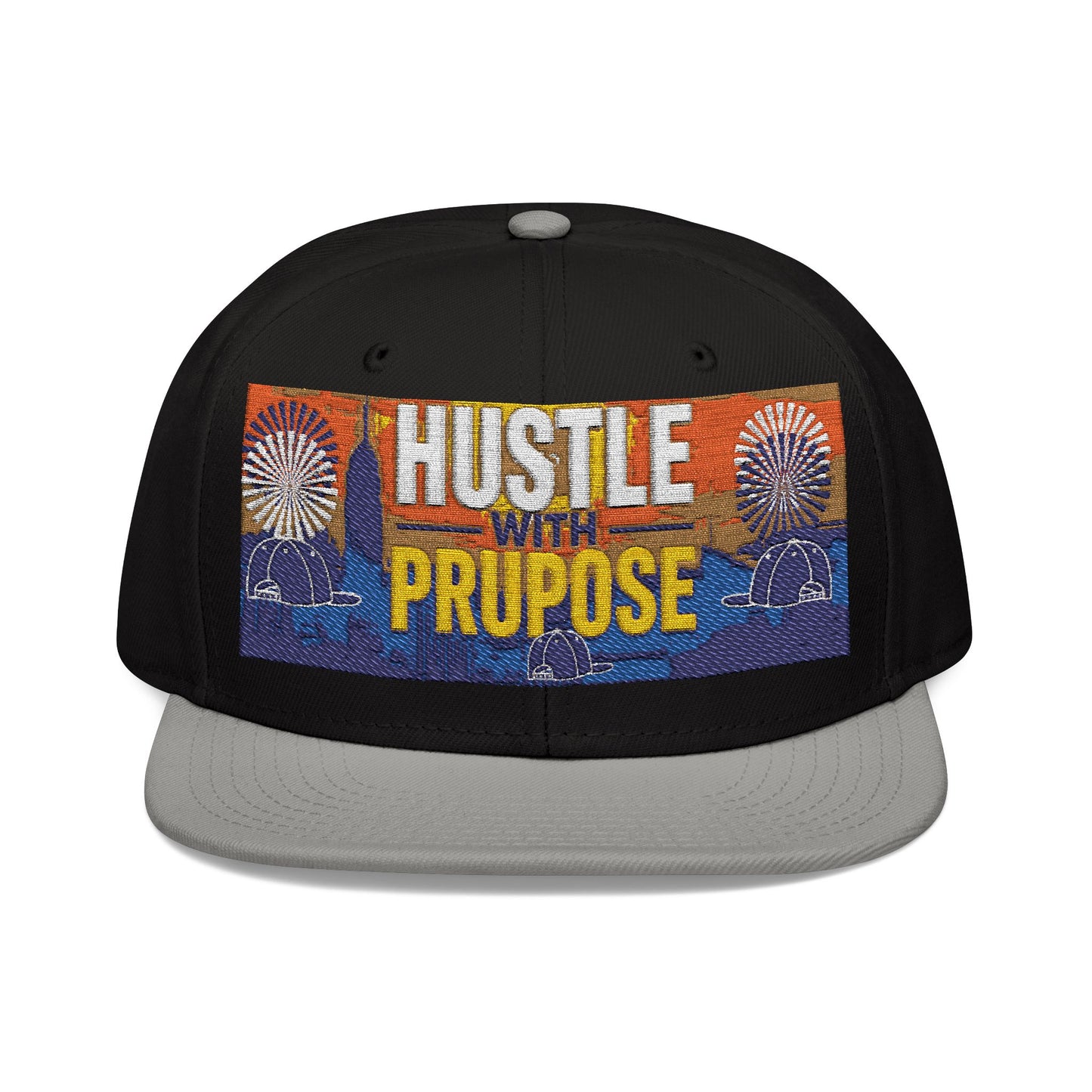 Hustle with Purpose Snapback Hat - Stylish Embroidered Cap for Motivated Individuals