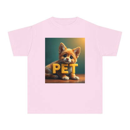 Youth Midweight Tee - "PET" and "SHARE LOVE" Design - Perfect for Pet Lovers and Everyday Joy