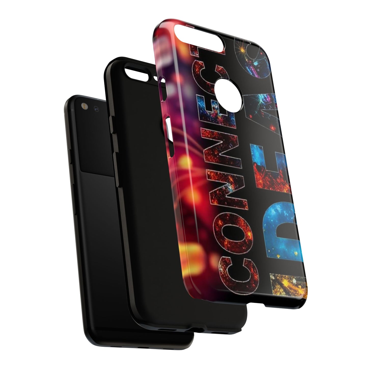 Vibrant Phone Case: 'CONNECT IDEAS' Design for Protection and Style