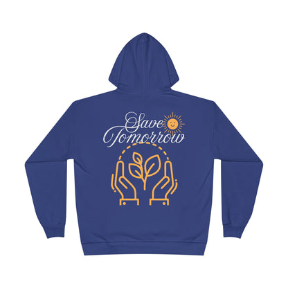 Sustainable Unisex Pullover Hoodie | 'Think Eco, Save Tomorrow' Earth-Friendly Design