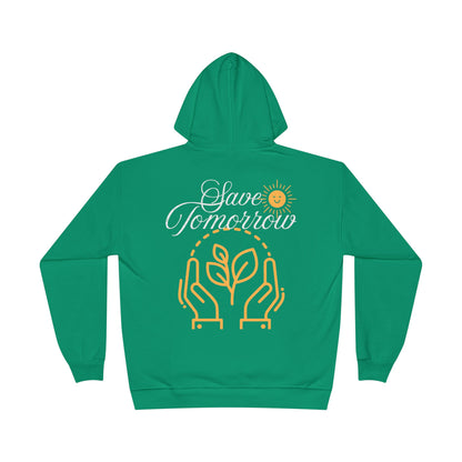 Sustainable Unisex Pullover Hoodie | 'Think Eco, Save Tomorrow' Earth-Friendly Design