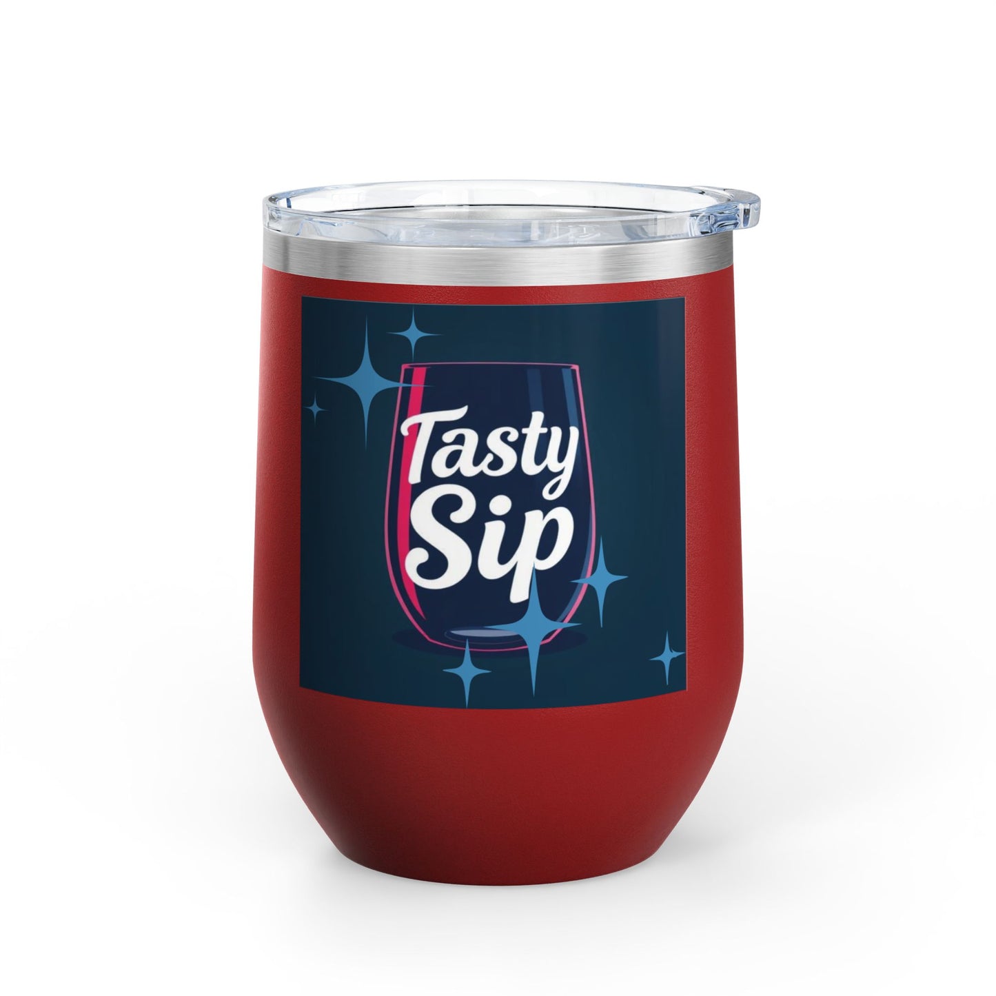 Wine Tumbler - 12oz Insulated Glass for Wine Lovers | Tasty Sip Graphic Design