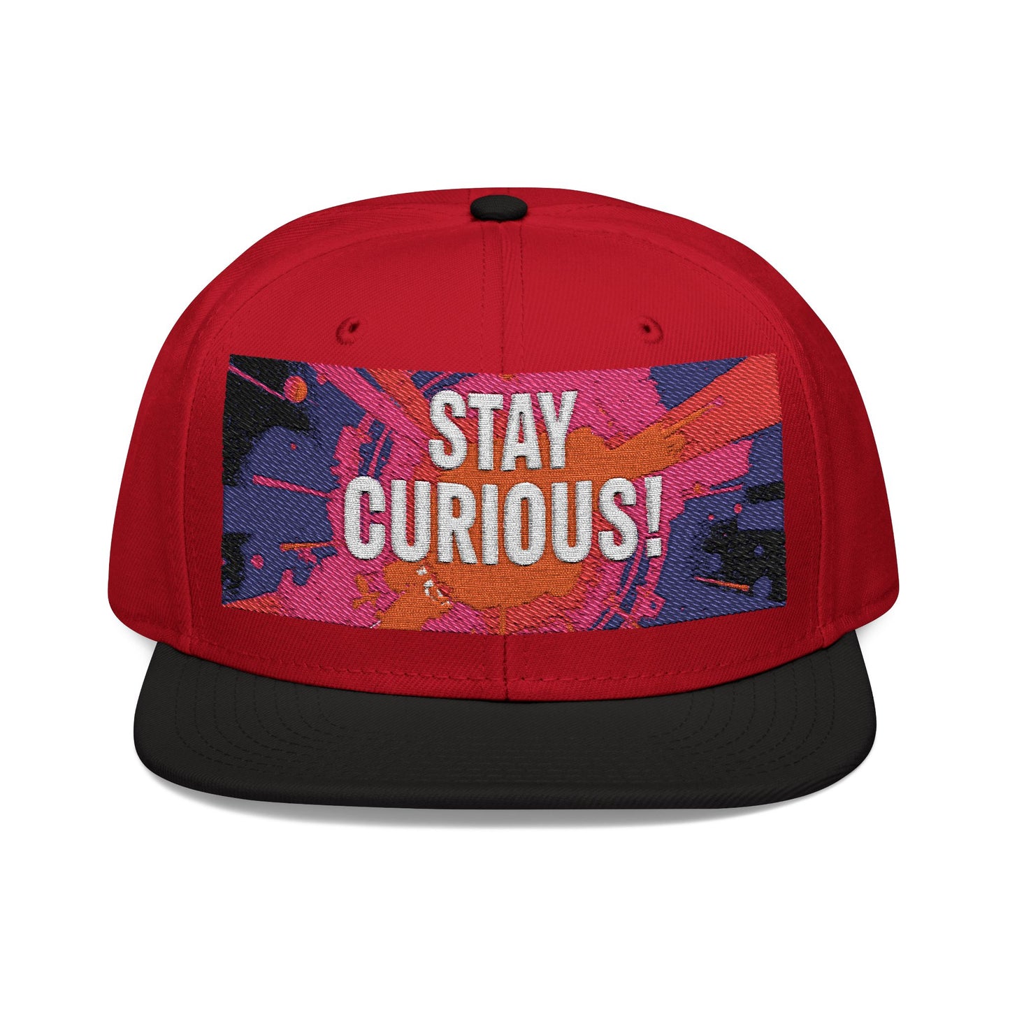 Embroidered Snapback Cap - Inspiring Headwear for Trendsetters - Stay Curious!