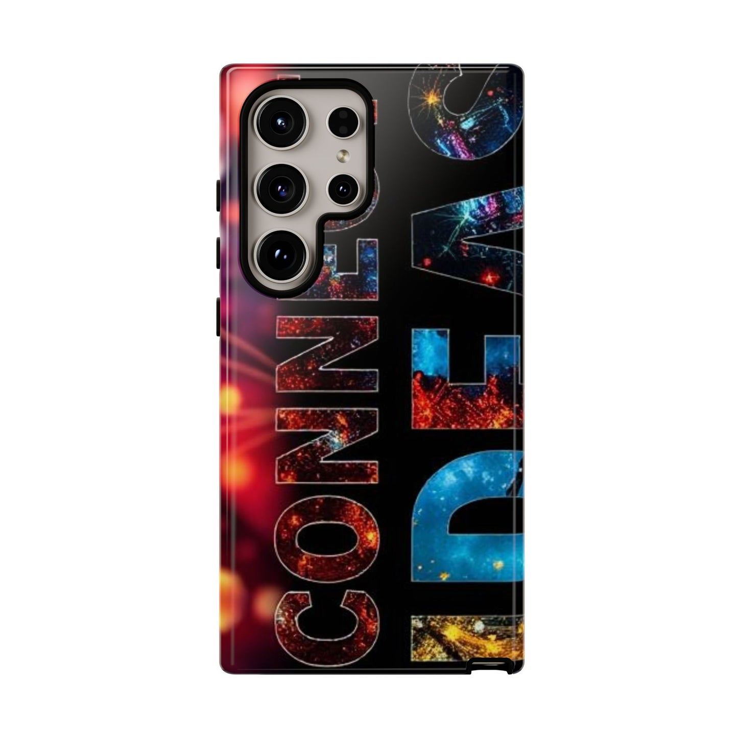 Vibrant Phone Case: 'CONNECT IDEAS' Design for Protection and Style