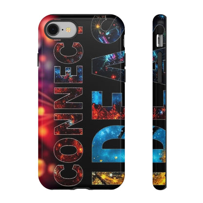 Vibrant Phone Case: 'CONNECT IDEAS' Design for Protection and Style