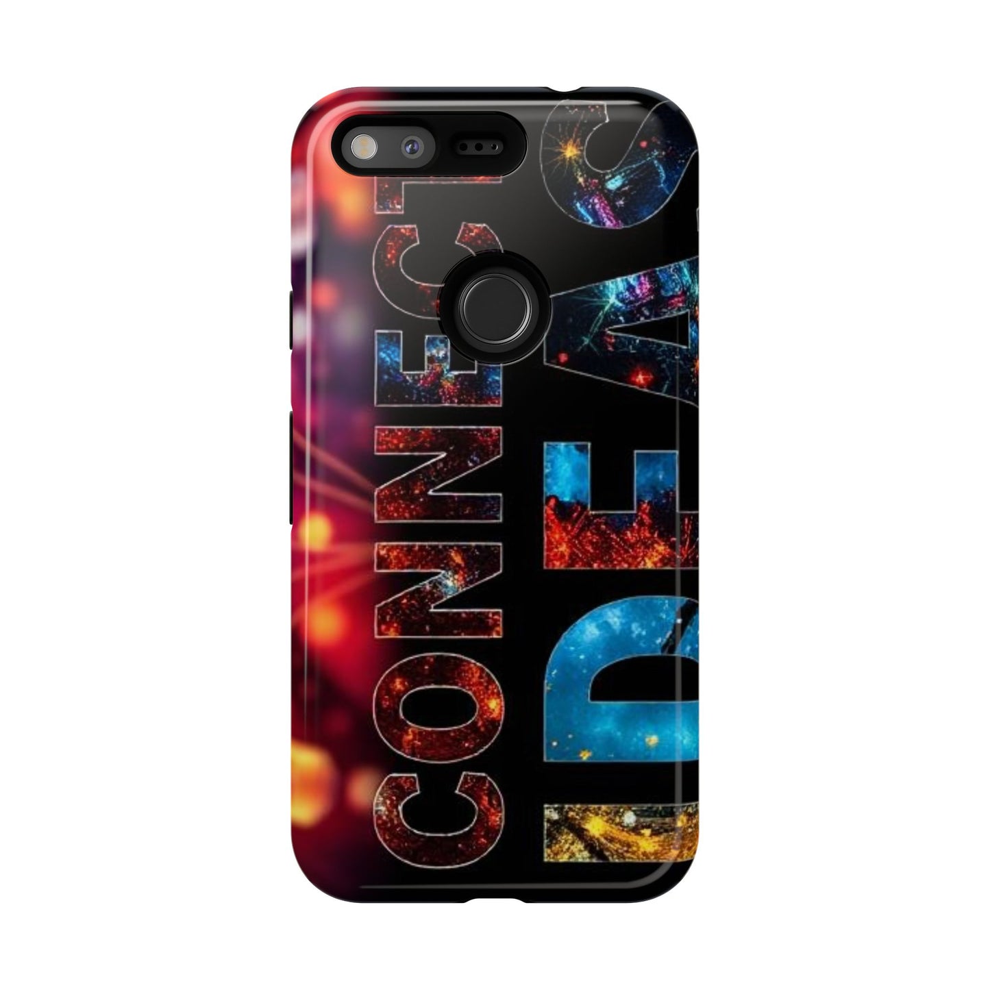 Vibrant Phone Case: 'CONNECT IDEAS' Design for Protection and Style