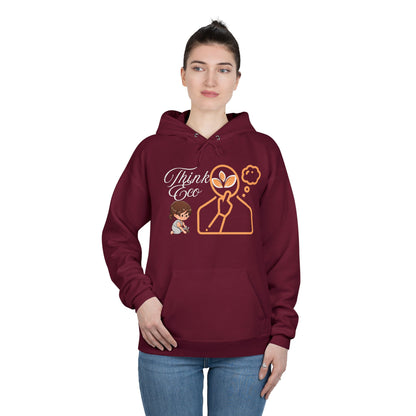 Sustainable Unisex Pullover Hoodie | 'Think Eco, Save Tomorrow' Earth-Friendly Design