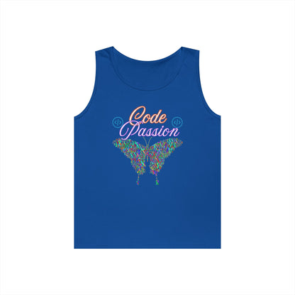 Unisex Heavy Cotton Tank Top – Colorful Coding Design for Tech Enthusiasts | Code Passion