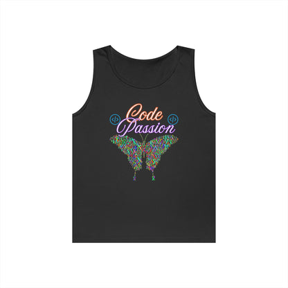 Unisex Heavy Cotton Tank Top – Colorful Coding Design for Tech Enthusiasts | Code Passion