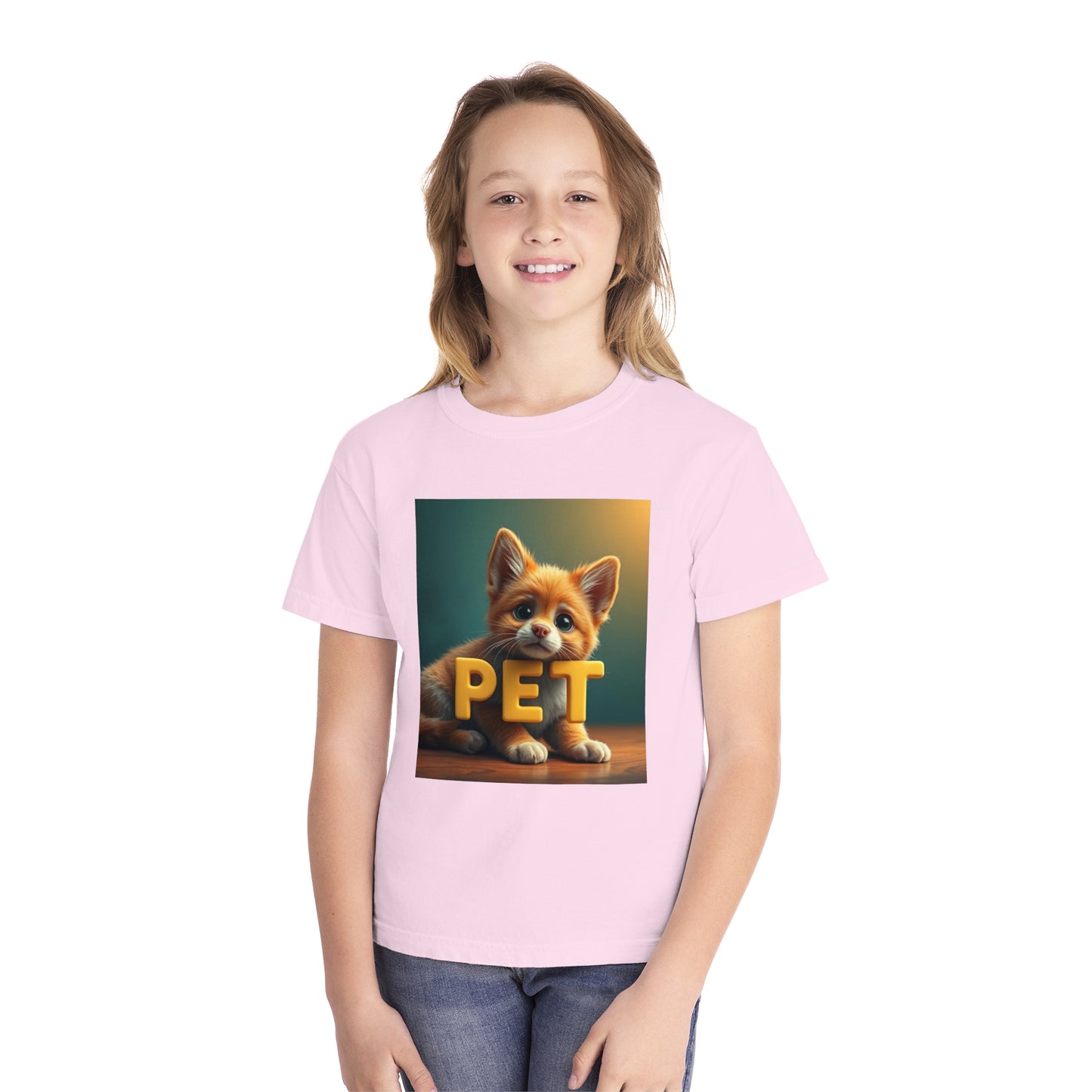 Youth Midweight Tee - "PET" and "SHARE LOVE" Design - Perfect for Pet Lovers and Everyday Joy