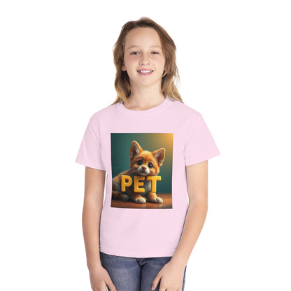 Youth Midweight Tee - "PET" and "SHARE LOVE" Design - Perfect for Pet Lovers and Everyday Joy