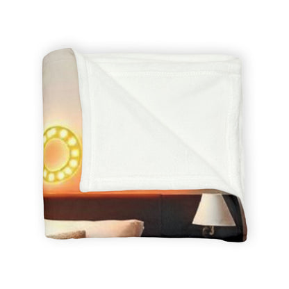 Polyester Blanket with 'Welcome' Design - Perfect for Home Decor