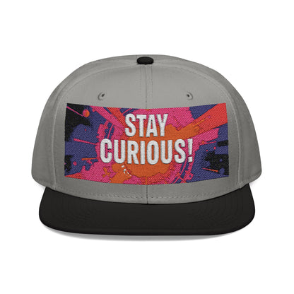 Embroidered Snapback Cap - Inspiring Headwear for Trendsetters - Stay Curious!