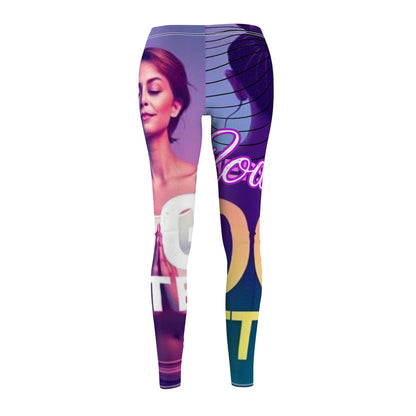 Women&#039;s Cut &amp; Sew Casual Leggings - Vibrant Fitness &amp; Lifestyle Graphic Design