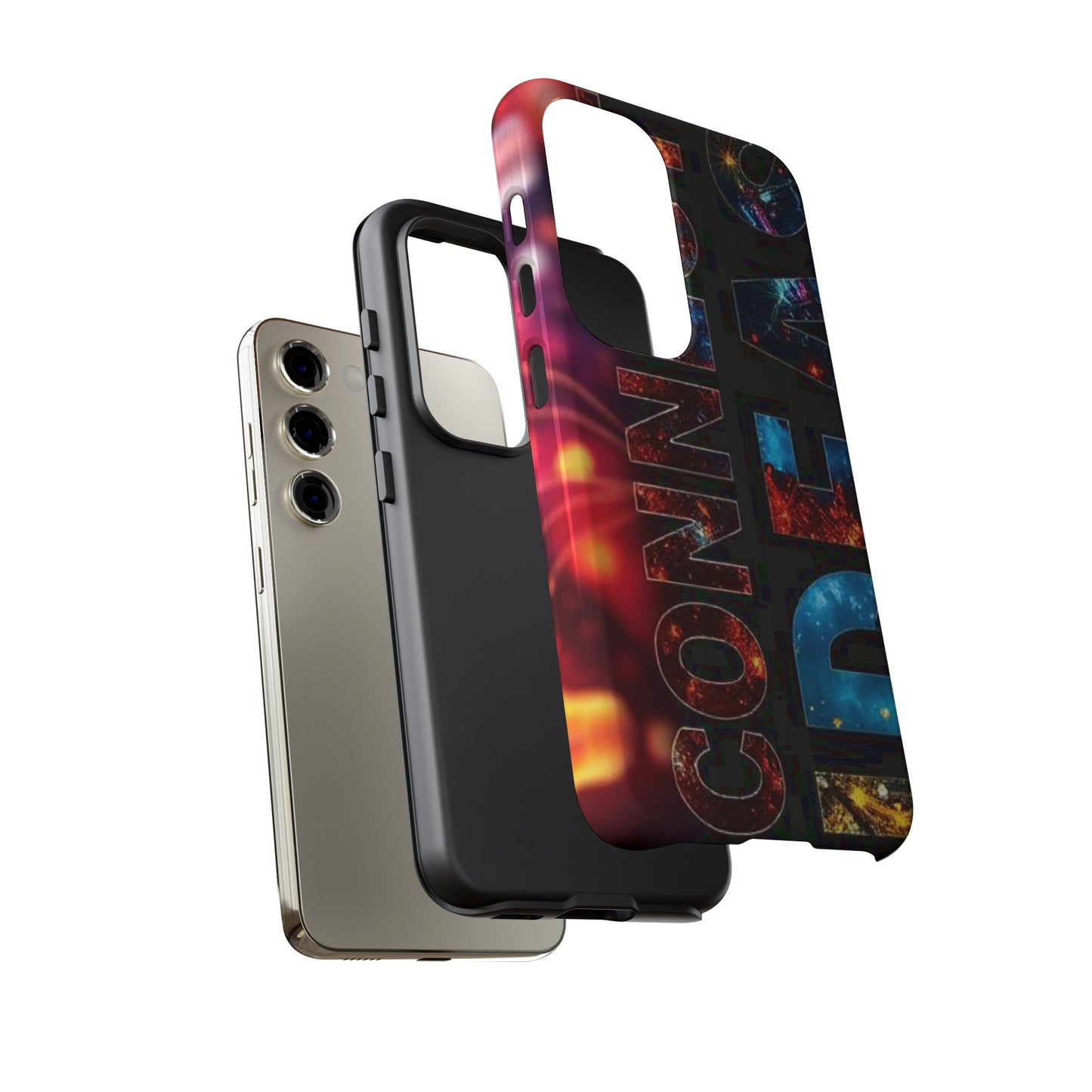 Vibrant Phone Case: 'CONNECT IDEAS' Design for Protection and Style