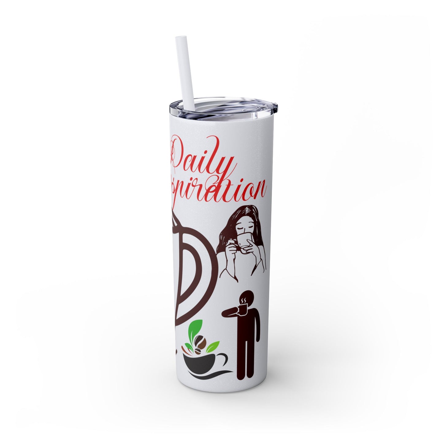 Skinny Tumbler with Straw, 20oz | Aesthetic Graphic Design