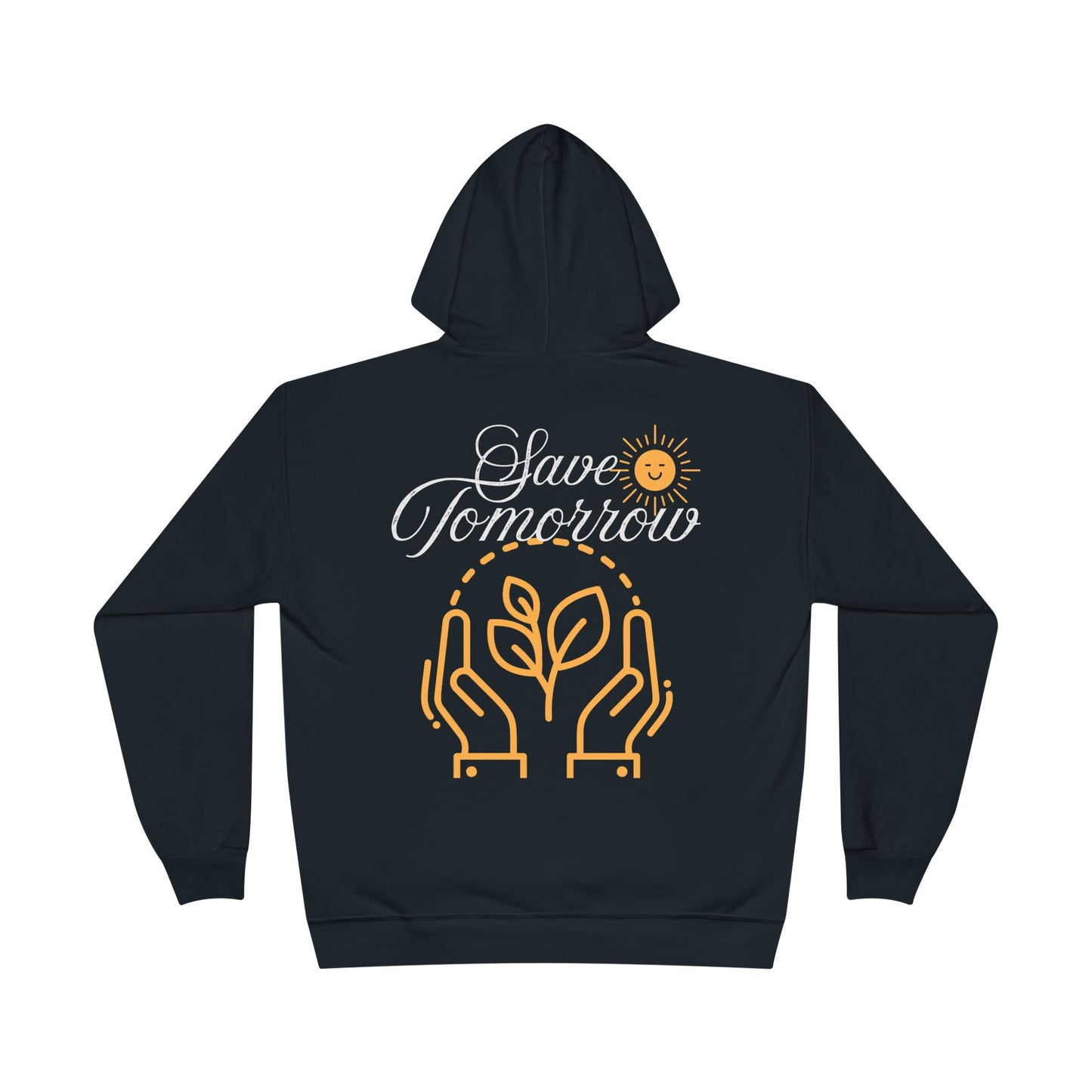 Sustainable Unisex Pullover Hoodie | 'Think Eco, Save Tomorrow' Earth-Friendly Design