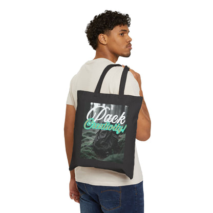 Model carrying a stylish and eco-friendly organic cotton tote bag for daily use