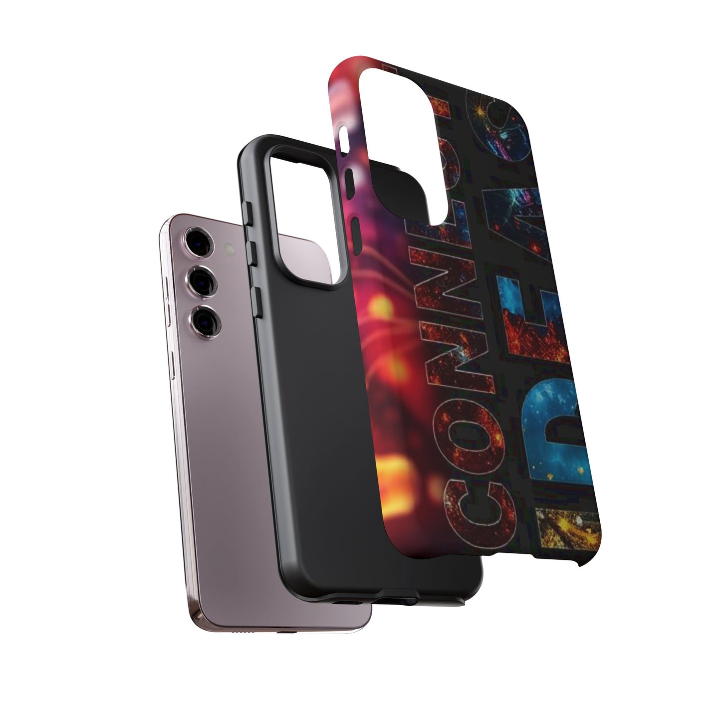 Vibrant Phone Case: 'CONNECT IDEAS' Design for Protection and Style