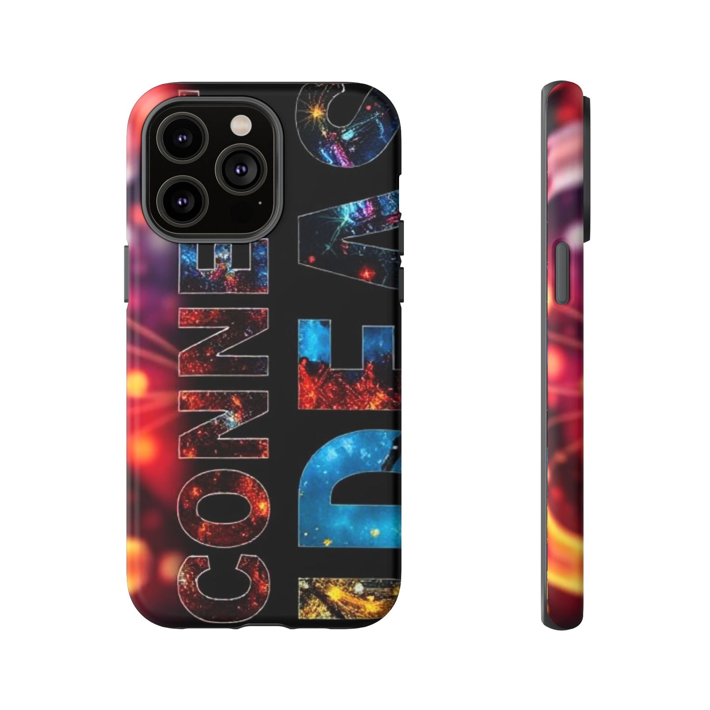 Vibrant Phone Case: 'CONNECT IDEAS' Design for Protection and Style